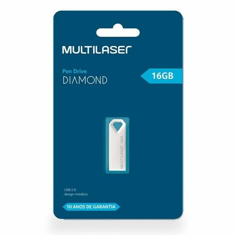 Pen Drive Diamond 16GB, USB 2.0, DC 5V, Prata - PD850 - Multilaser