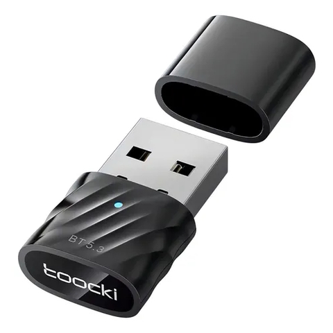 Adaptador Bluetooth Toocki 5.3, Ate 7 Disp., USB, Preto - TQ-BT03A