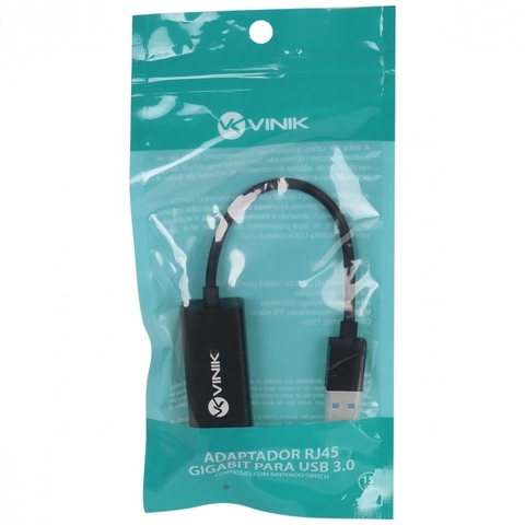 Adaptador Rede Vinik USB 3.0, Para RJ45, 10/100/1000Mbps Gigabit - ADRJ45