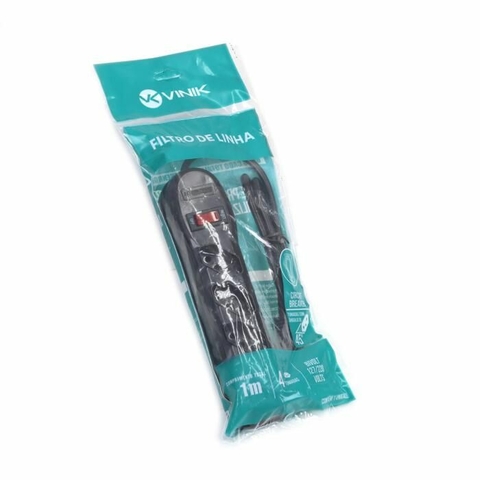 Filtro De Linha 4 Tomadas, Protetor Eletrônico, Bivolt 127/220V, 80cm - 36216 - Vinik