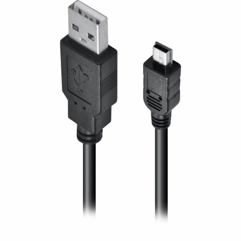 Cabo USB AM x Mini USB, 480 Mbps, PVC, Emborrachado, 2 M, Preto - 23565 - Vinik