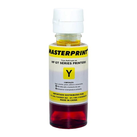 Refil Tinta Compativel HP GT 52 Séries Printers, 70ml, HP GT5810, HP 412, Amarelo - GT52Y - MasterPrint