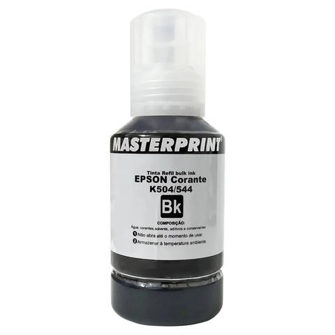 Refil Tinta Compatível Epson K504/544BK, 127ML, L3150, L5190, L6171, L4160, Preto - MP04/44BK - MasterPrint