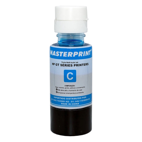 Refil Tinta Compativel HP GT 52 Séries Printers, 70ml, HP GT5810, HP 412, Ciano - GT52C - MasterPrint