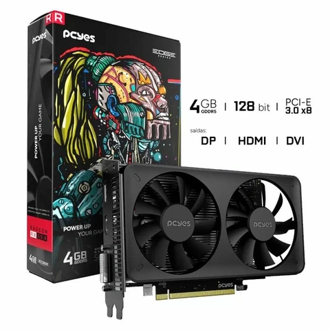Placa de Vídeo Pcyes 4GB, 128bit, AMD Radeon RX560, GDDR5, Dual-Fan EDGE - PVEX5504GBDF
