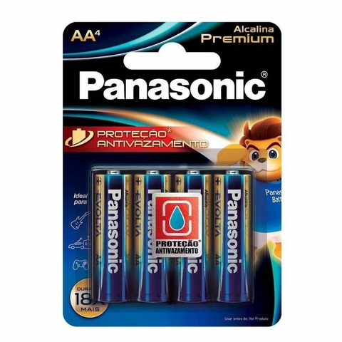 Pilhas Alcalina Premium AA, 1,5V, LR6EGR/4B96, 4 unidades - LR6EGR/4B - Panasonic