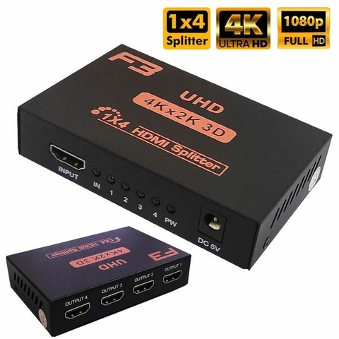 Splitter HDMI, Entrada 1 x 4, Saidas divisor 4K, 3D, Preto - JC-SPHMI - F3