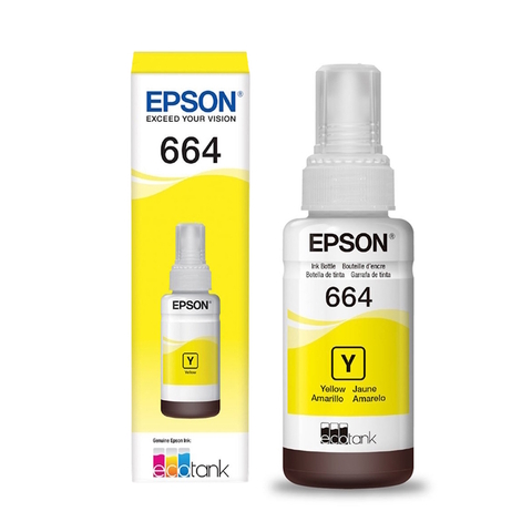 Refil Tinta Epson 664Y, Amarelo, 70ml, L220, L355, L375, L565, L475, L120, L495, L395, L396, Original - T664420AL
