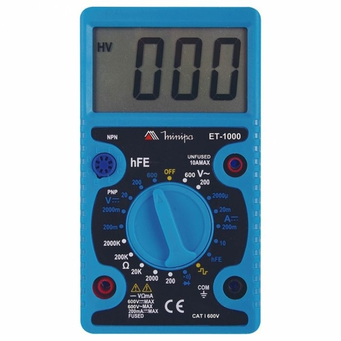 Multímetro Digital, 2000 Contagens, 50Hz/5Vpp, Azul - ET-1000 - Minipa