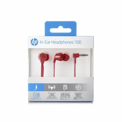 Fone De Ouvido Intra-Auricular, Com Microfone, Vermelho, H100 - 1KF56AA#ABL - HP