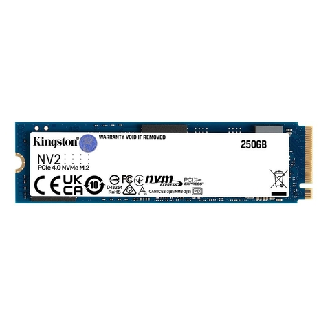 SSD 250GB Kingston NV2, M.2 NVMe 2280, Leitura: 3000 MB/s e Gravação: 1300 MB/s - SNV2S/250G