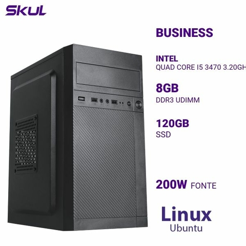 PC Intel I5-3470, 3.20GHZ, 120Gb-SSD/8GB, DDR3, Linux ubuntu - B49377-279893 - Skul