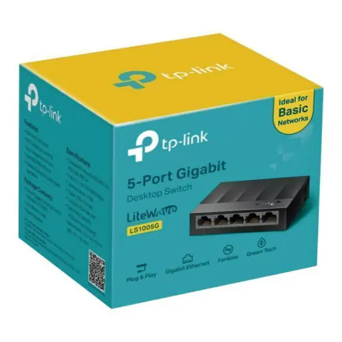 Switch Ethernet, 5 Portas Gigabit, 10/100/1000 Mbps, Preto - LS1005G - Tp-Link