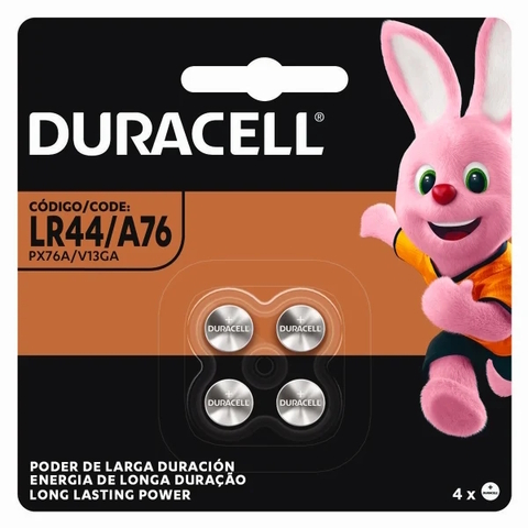 Pilha Botão Alcalina 1,5V LR44 (Com 4 Pilhas) - Duracell