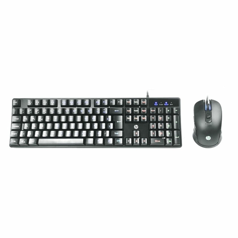 Kit Teclado + Mouse Game KM200, USB, Led RGB, 800-1200-1600-2400DPI, Com fio, Preto - 7JH33AA#AC4 - HP