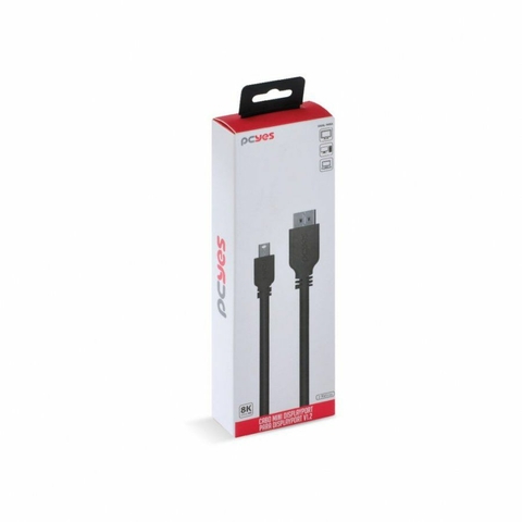 Cabo Mini Displayport M x DO M, 1.2V, 163 MHz, 8K, 3D, 2 M, PMDDPM-2, Preto - 29329 - Pcyes