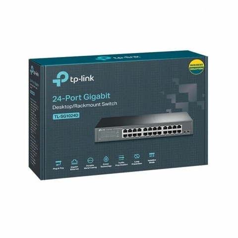 Switch Ethernet TP-Link, 24 Portas, 10/100/1000MB, Rack, Cinza - TL-SG1024D