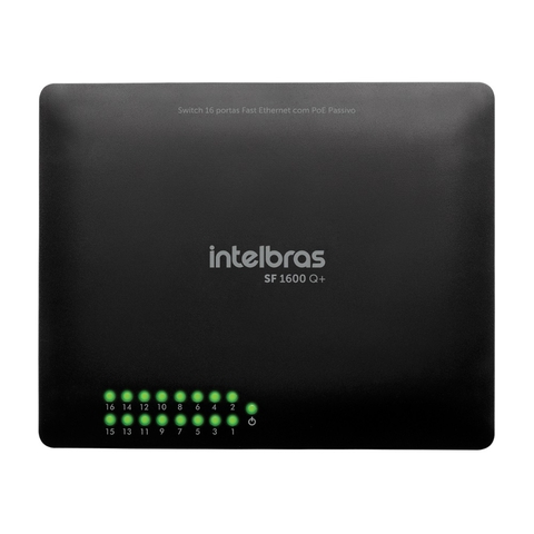 Switch Ethernet Intelbras, 16 Portas Fast, 10/100Mbps, Preto - SF1600Q+