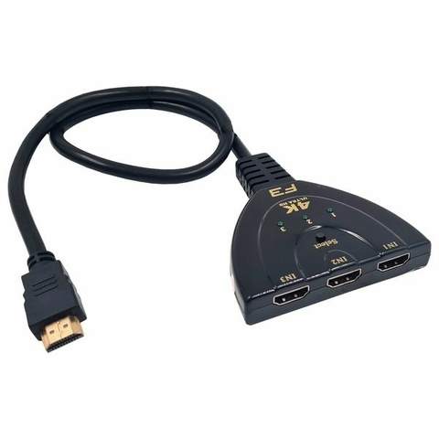 Switch HDMI, Entrada 3 x 1, Saidas Switch 4K x 2K, 3D, 50cm, Preto - JC-HS-HM - F3