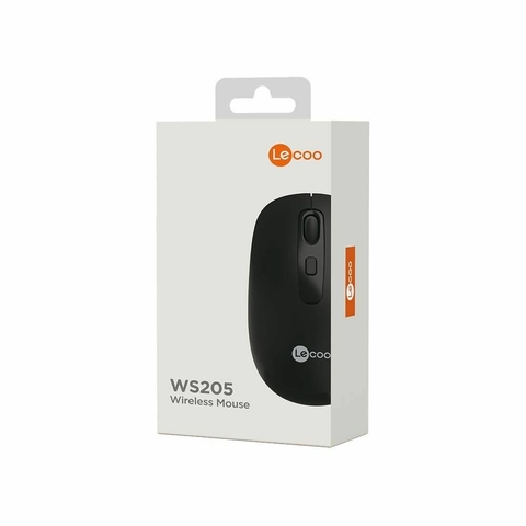 Mouse Opt Wireless, USB, 2.4GHz, 1600DPI, Preto, Sem Fio - WS205 - Lecoo
