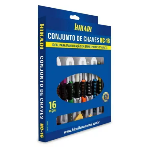 Jogo De Chaves Com 16 Peças Para Smartphones e Tablets - HC - 16 Hikari
