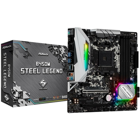 Placa Mae ASRock AM4, B450M Steel Legend, AMD, DDR4, 2/3/4/5RD - B450M Steel Legend