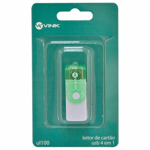 Leitor De Cartão USB 2.0, SD, SDHC, Memory Stick, 4 Em 1 - Ul100 - Vinik