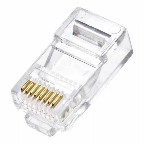 Conector Modular plug 8×8 RJ45 Macho, Cat.5E, 8 Vias, Transparente - CY-P8P8C00 - Seclan
