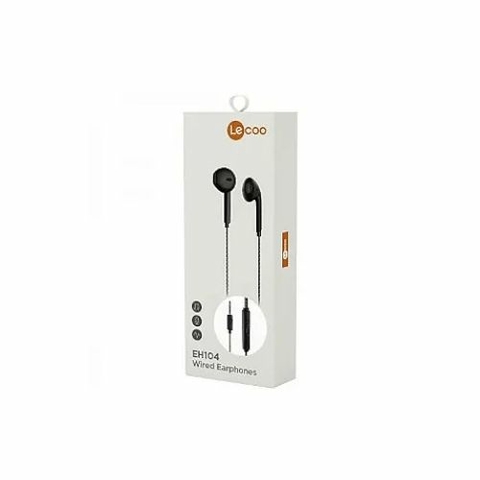 Fone De Ouvido Intra-Auricular , Com Microfone Omnidirecional, 1,10m, Preto - EH104 - Lecoo