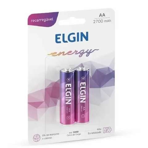 Pilhas Recarregáveis AA 2700MAh, 1,2V, 2 unidades - 82174 - Elgin