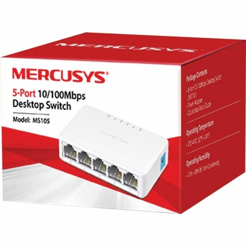 Switch Ethernet, 5 Portas, 10/100 Mbps, Auto MDI/MDIX, Preto - MS105 - Mercusys