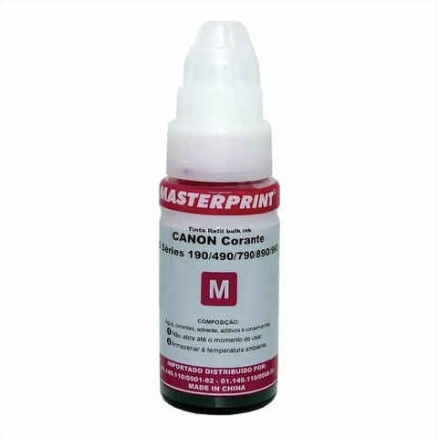 Refil Tinta Compatível Canon 190BK, 70ML, Pixma Maxx G1100, G3100, G4100, Magenta - Masterprint