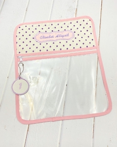 Bolsita Transparente Beige puntos lila - MaJo Home Baby