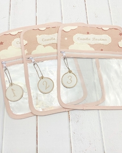 Bolsita Transparente Nubes Palo Rosa - MaJo Home Baby