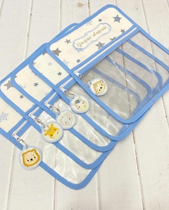 Bolsita Transparente Blanca Superstar Celeste - comprar online