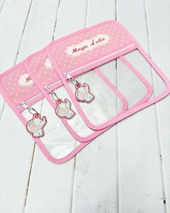 Bolsita Transparente Rosa puntos blancos - comprar online