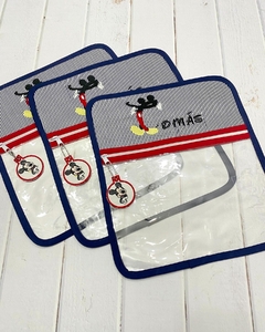 Bolsita Transparente Temática Mickey Nombre Azul - comprar online