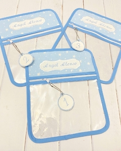 Bolsita Transparente Estrellas y Lunas Celeste - tienda online