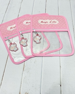 Bolsita Transparente Rosa puntos blancos - MaJo Home Baby
