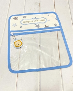 Bolsita Transparente Blanca Superstar Celeste - MaJo Home Baby