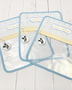 Bolsita Transparente Celeste puntos dorados en internet