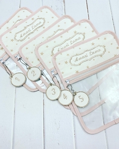 Bolsita Transparente Blanca Estrellas Palo Rosa - MaJo Home Baby