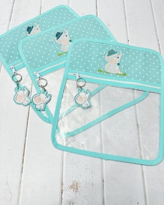 Bolsita Transparente Temática Elefantito Verde Puntos