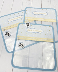 Bolsita Transparente Celeste puntos dorados - MaJo Home Baby
