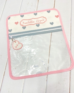 Bolsita Transparente Corazones Rosa Gris - comprar online