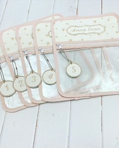 Bolsita Transparente Blanca Estrellas Palo Rosa - comprar online