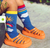 Meia Alegria Infantil Menina 3/4 Cantarola Azul - comprar online