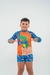 CONJUNTO MASCULINO PROTEÇÃO UV DINOSSAURO