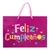 Bolsa Rosa Glitter "Feliz cumpleaños" 35cmx25cmx9cm - PS