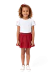 CONJ JUVENIL FEM BLUSINHA MG CURTA DET LAÇO BORDADO EM MEIA MALHA E SAIA EM TECIDO TEXTURA E SHORTS INTERNO EM JERSEY T